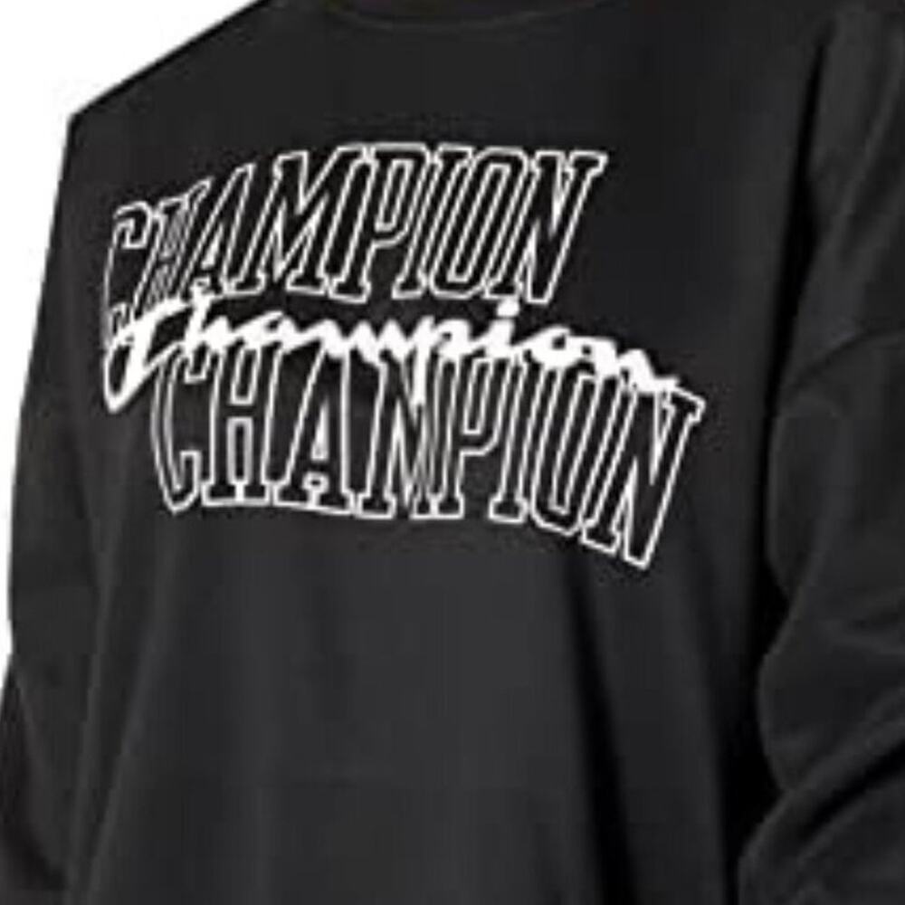 CHAMPION BLACK & WHITE PULLOVER SWEATSHIRT XS (OVERSIZED) 1201